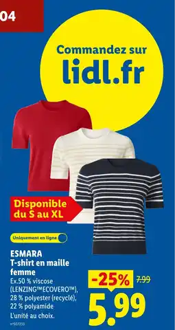 Lidl ESMARA T-shirt en maille femme offre