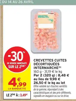 Intermarché Contact INTERMARCHE Crevettes cuites décortiquées offre