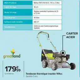 Carrefour Tondeuse thermique tractée 144cc offre