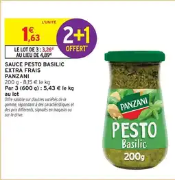 Intermarché Contact PANZANI Sauce pesto basilic extra frais offre