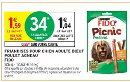Intermarché Contact FIDO Friandises pour chien adulte boeuf poulet agneau offre