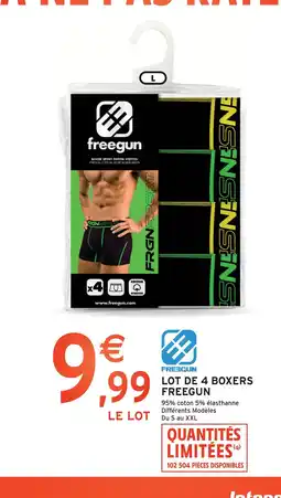 Intermarché Contact FREEGUN Lot de 4 boxers offre