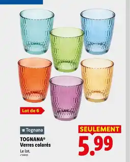 Lidl TOGNANA Verres colorés offre