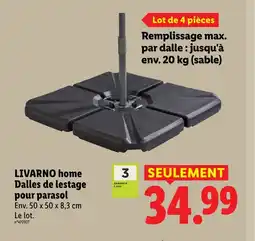 Lidl LIVARNO home Dalles de lestage pour parasol offre