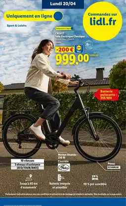 Lidl CRIVIT Vélo Électrique Classique offre