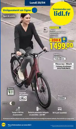 Lidl CRIVIT Vélo Electrique Urbain Shimano Y.3 offre