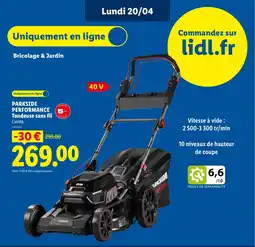 Lidl PARKSIDE PERFORMANCE Tondeuse sans fil offre