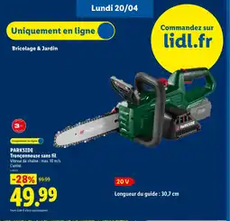 Lidl PARKSIDE Tronçonneuse sans fil offre
