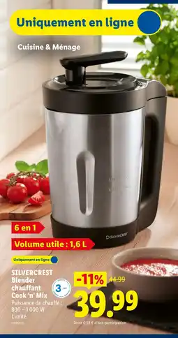 Lidl SILVERCREST Blender chauffant Cook 'n' Mix offre
