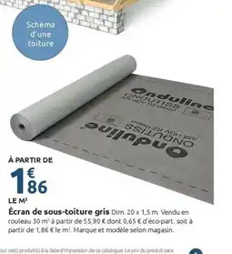 Mr Bricolage Écran de sous-toiture gris offre