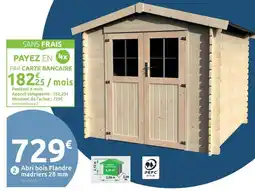 Mr Bricolage Abri bois Flandre madriers 28 mm offre