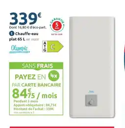 Mr Bricolage Chauffe-eau plat offre