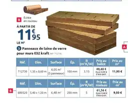 Mr Bricolage Panneaux de laine de verre pour murs 032 kraft offre