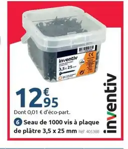 Mr Bricolage INVENTIV Seau de 1000 vis à plaque de plâtre 3,5 x 25 mm offre
