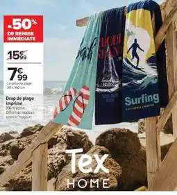 Carrefour Market Drap de plage imprimé offre