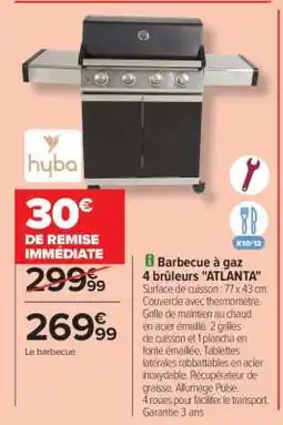 Carrefour Barbecue à gaz 4 brûleurs ATLANTA offre