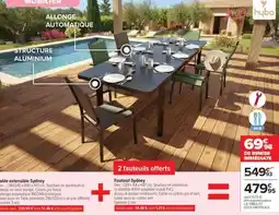 Carrefour Table extensible Sydney + Fauteuil Sydney offre