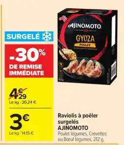 Carrefour Market Raviolis à poêler surgelés AJINOMOTO offre