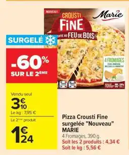 Carrefour Market Pizza Crousti Fine surgelée Nouveau MARIE offre