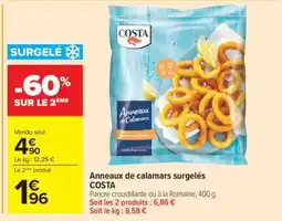 Carrefour Market ANNEAUX DE CALAMARS SURGELÉS COSTA offre