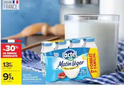 Carrefour Market Lait U.H.T. Format Familial MATIN LÉGER LACTEL offre