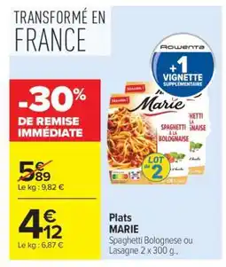 Carrefour Market Plats MARIE offre