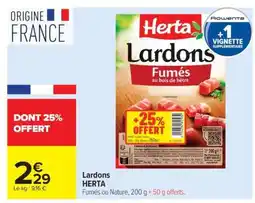 Carrefour Market Lardons Herta offre