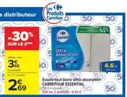 Carrefour Market Essuie-tout blanc ultra absorption CARREFOUR ESSENTIAL offre