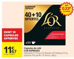 Carrefour Market Capsules de café L'OR Espresso offre