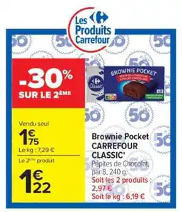 Carrefour Market Brownie Pocket CARREFOUR CLASSIC offre