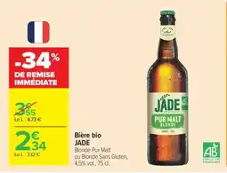 Carrefour Bière Bio Jade offre