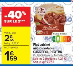 Carrefour Market Plat cuisiné micro-ondable CARREFOUR EXTRA offre