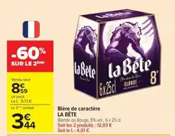 Carrefour Bière de caractère LA BETE offre