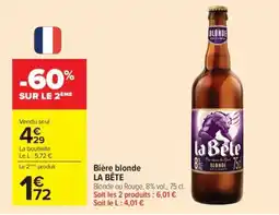 Carrefour Bière Blonde La Bête offre