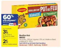 Carrefour Market Bouillon Kub Maggi offre
