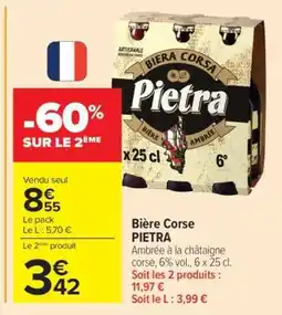 Carrefour Bière Corse PIETRA offre