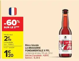 Carrefour Bière blonde LA BRASSERIE FONDAMENTALE X FFL offre
