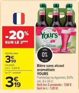 Carrefour Bière sans alcool aromatisée YOURS offre