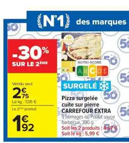 Carrefour Pizza surgelée cuite sur pierre CARREFOUR EXTRA offre