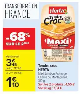 Carrefour Tendre Croc' Herta offre