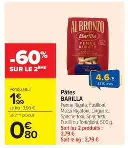 Carrefour PÂTES BARILLA offre