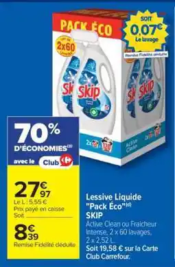 Carrefour Lessive liquide Pack éco SKIP offre