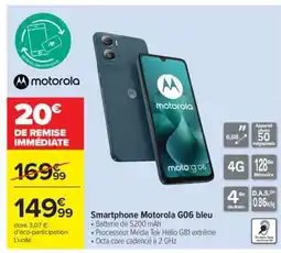Carrefour Smartphone Motorola G06 bleu offre