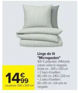 Carrefour Linge de lit Microgaston offre