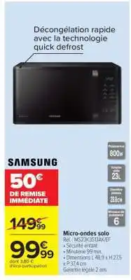 Carrefour Micro-ondes solo offre