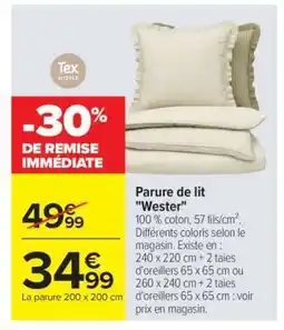 Carrefour Parure de lit Wester offre
