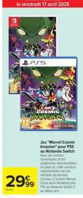 Carrefour Jeu 'Marvel Cosmic Invasion' pour PS5 ou Nintendo Switch offre