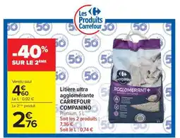Carrefour Litière ultra agglomérante CARREFOUR COMPANINO offre