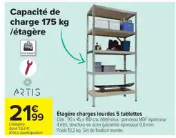 Carrefour Étagère charges lourdes 5 tablettes offre
