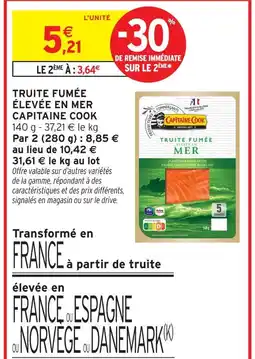 Intermarché Hyper Capitaine cook truite fumée élevée en mer offre